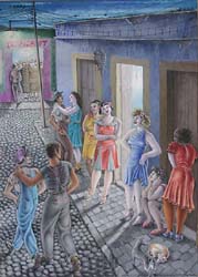 La Calle de Cuauhtemotzin 1941 by Emilio Bas Viaud